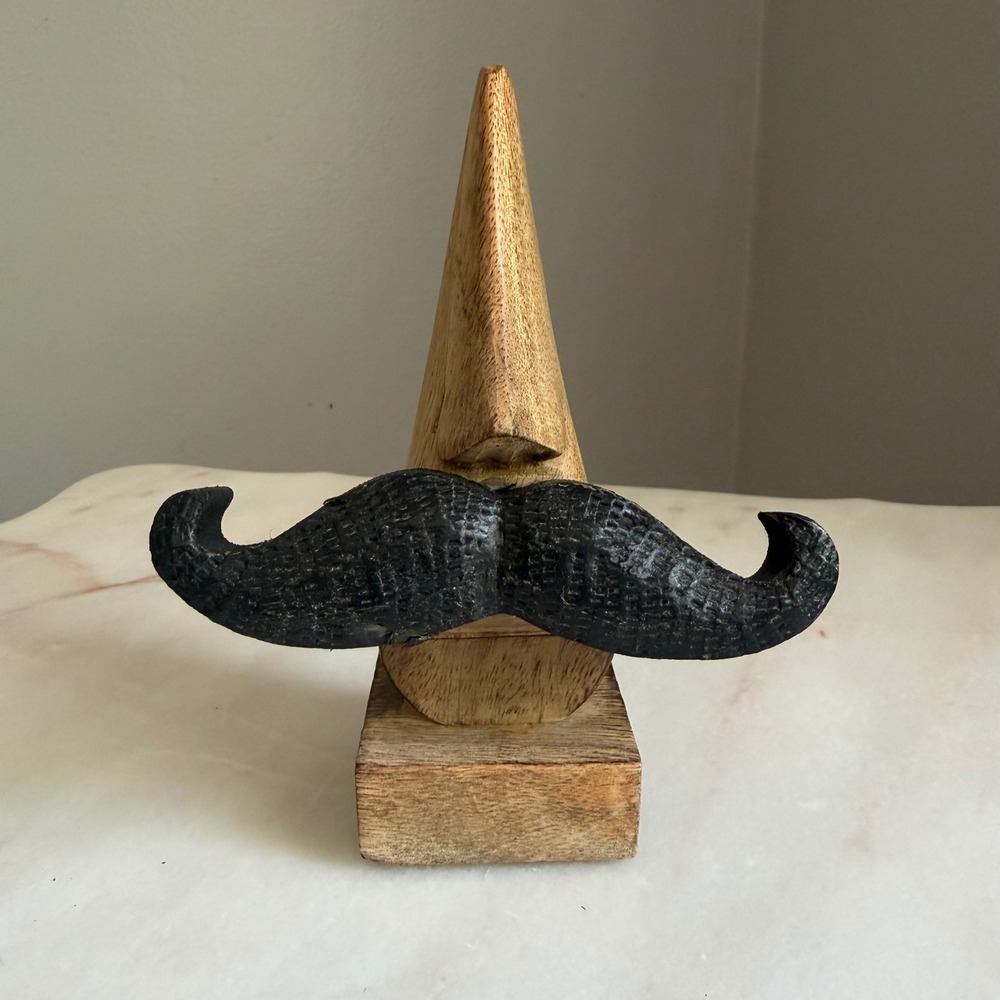Wooden Eyeglass Stand Mustache‎ Nose Holder Hand Carved Wood Sunglasses Display